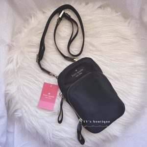NWT Kate Spade Sam Nylon North South Phone Crossbody Black WIR00128
